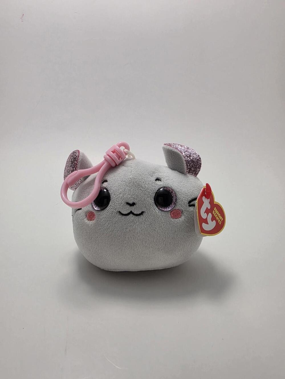 Ty Squishy Beanies Collection Key Clip "Catnip” the Mouse (4 inch)